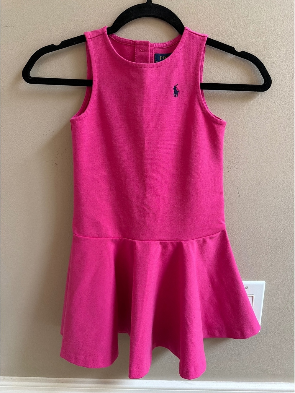 Polo Ralph Lauren Girls Pink Sleeveless Drop Waist Dress Pleated Size 6